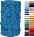 Lake Blue Cotton Macrame Cord, 4mm x 109Yards, Perfect for Wall Hangings, Crafts & More
