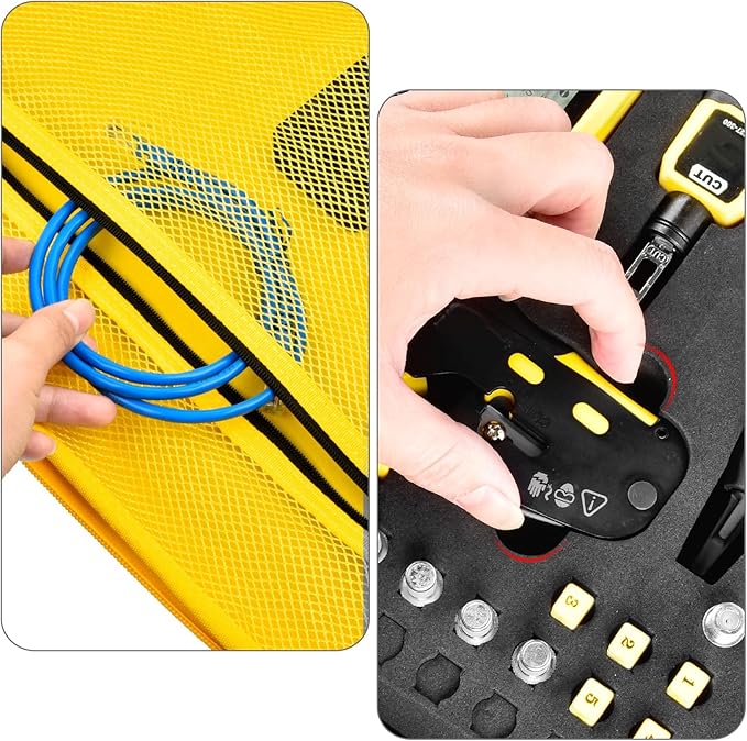 Case Compatible with Klein Tools VDV501-851 VDV500-123 VDV226-110 VDV427-300. Storage Carrying Travel Holder for Cable Tester for Scout Pro 3/ Tracer Probe/Wire Stripper and Accessories- Yellow Zipper