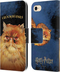 Head Case Designs Officially Licensed Harry Potter Crookshanks Prisoner of Azkaban II Leather Wallet Case Compatible with Apple iPhone 7/8 / SE 2020 & 2022