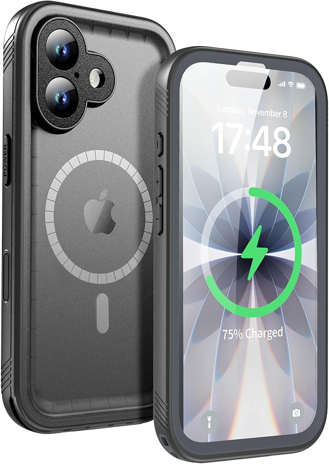 SPORTLINK for iPhone 17 Case - IP68 Waterproof Military Protective Full Body Heavy Duty Shockproof 360 Sealed Dustproof with Camera Screen Protector Phone Cover for iPhone 17 6.3" Mag/Black