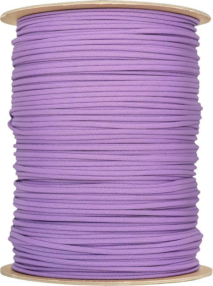 The Paracord Store | Type III 550 Paracord - 250 FT Spool, Lilac | Heavy Duty 7 Strand Tactical Paracord - USA Made Nylon Outdoor Parachute Cord for Camping, Fishing & More - Survival Cord