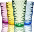 Lily's Home 19.4oz Highball Glasses Set of 4 - Unbreakable Plastic Cups for Outdoor, Party & Camping | Dishwasher Safe, Stackable Drinkware | BPA-Free Shatterproof Tumblers (Made in Taiwan)