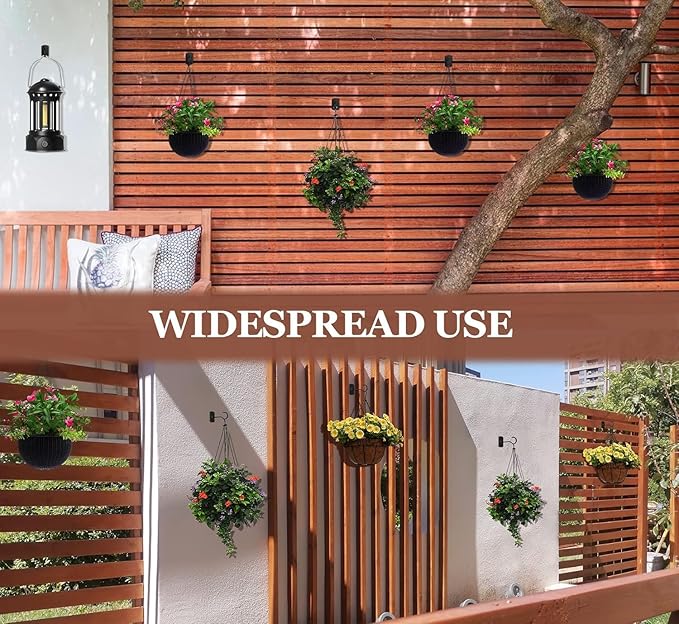 20Pack Plant Hooks Bulk 6in Metal Plant Hook Shepherds Hook Decorative Wall Plant Hanger for Hanging Lanterns, Bird Feeder, Flower Basket, Home Decor Indoor & Outdoor Black