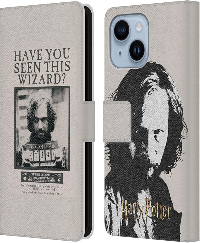 Head Case Designs Officially Licensed Harry Potter Sirius Black Poster Prisoner of Azkaban II Leather Wallet Case Compatible with Apple iPhone 14 Plus