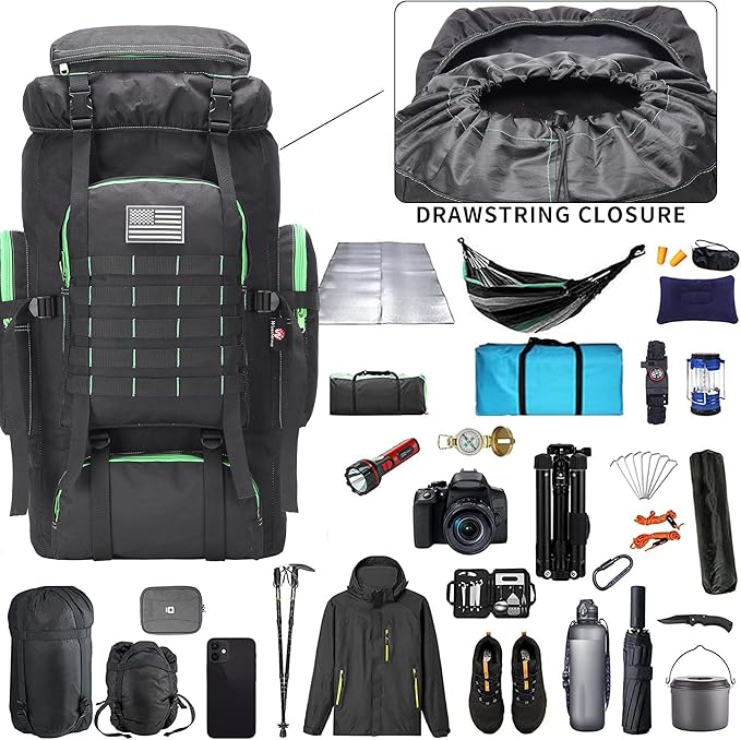 Hiking Backpack for Men 70L/100L Camping Backpack Military Rucksack Molle 3 Days Assault Pack for Climbing | Camping Backpack, 3 Days Assault Pack, for Climbing