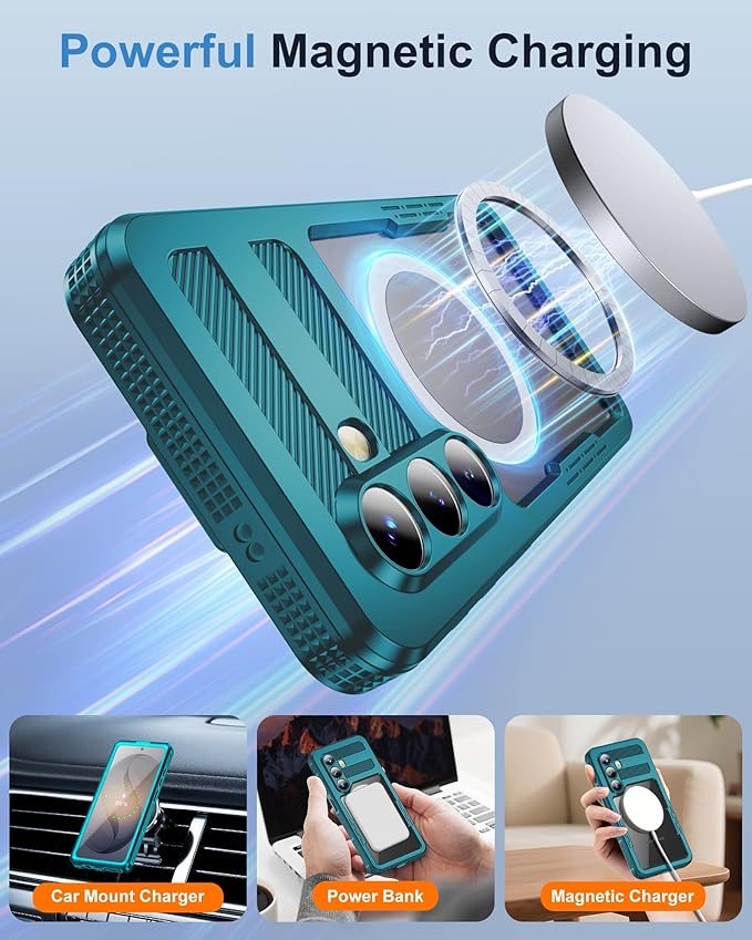 for Samsung Galaxy S26+ Plus Waterproof Case, [Fit for Magsafe] [IP68 Water Proof] [Built-in Screen Protector], Magnetic Heavy Duty Military Grade Rugged Phone Case for S 26+ Plus 6.7", Teal