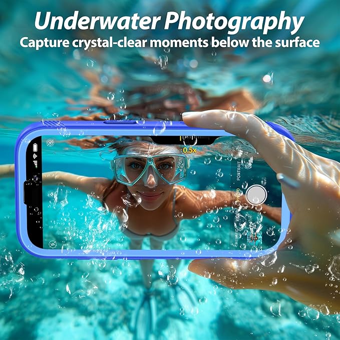 SPORTLINK for iPhone Air Case, IP68 Waterproof Military Protective Full Body Heavy Duty Shockproof 360 Sealed Dustproof with Camera Screen Protector Phone Cover for iPhone Air 6.5" Blue