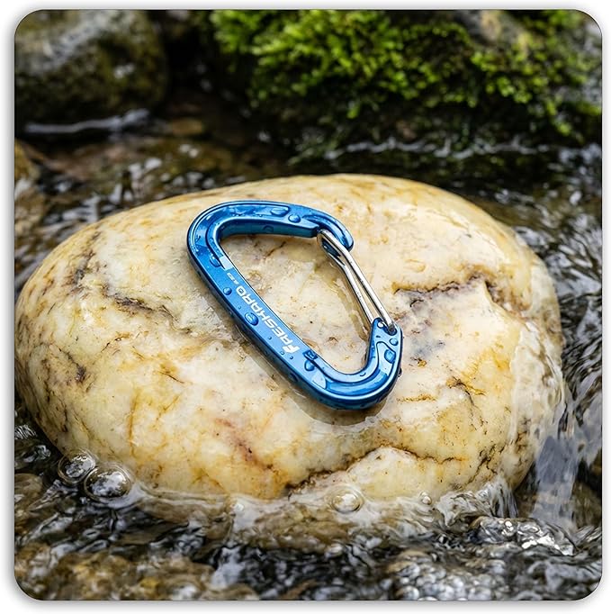 FresKaro 5pcs Nano Carabiner Clips, 8kN 1798lbs, Small Sturdy, Reliable Time-Tested Strong Spring Wiregate, Mini Size 2.37inch, Choice of 5colors