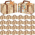 24Pcs Large Suitcase Party Favor Boxes Travel The Map Paper Treat Box with Tags Birthday Supplies Travel Theme Candy Goodie Gift Boxes for Birthday Shower Wedding Vintage Party Table Decoration