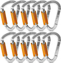 FVW Auto Locking Rock Climbing Carabiner Clips,Professional 25KN (5620 lbs) Heavy Duty Caribeaners for Rappelling Swing Rescue & Gym etc, Large D-Shaped Carabiners