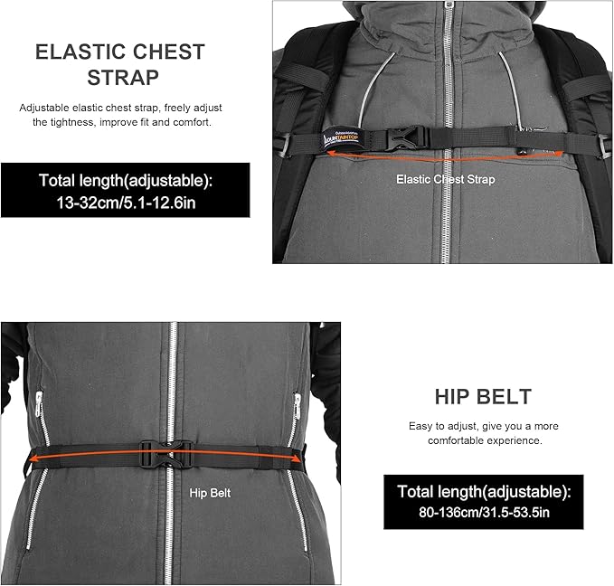 MOUNTAINTOP Hiking Backpack,30L Camping Backpack, Men Women Hiking Daypack Lightweight Travel Backpack for Climbing(Black)