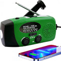 2000mAh Weather Emergency Radio, Portable Solar AM/FM/NOAA Hand Crank Radio, Cell Phone Charger with SOS, 1W LED Flashlight, Headphone Jack, Power for Emergency Preparedness (2000mAh Green)