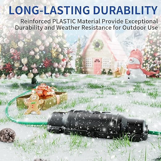6 Pack Outdoor Extension Cord Safety Cover with Waterproof Seal IP54 Water-Resistant, Weatherproof Electrical Connection Box with 2 Latches, Plug, Socket, Holiday Decoration Light, Black