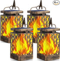 TomCare Solar Lights Upgraded Solar Lantern Flickering Flame Outdoor Hanging Lantern Decorative Lighting Solar Powered Waterproof LED Flame Umbrella Lights for Patio Garden Deck, 4 Pack(Bronze)