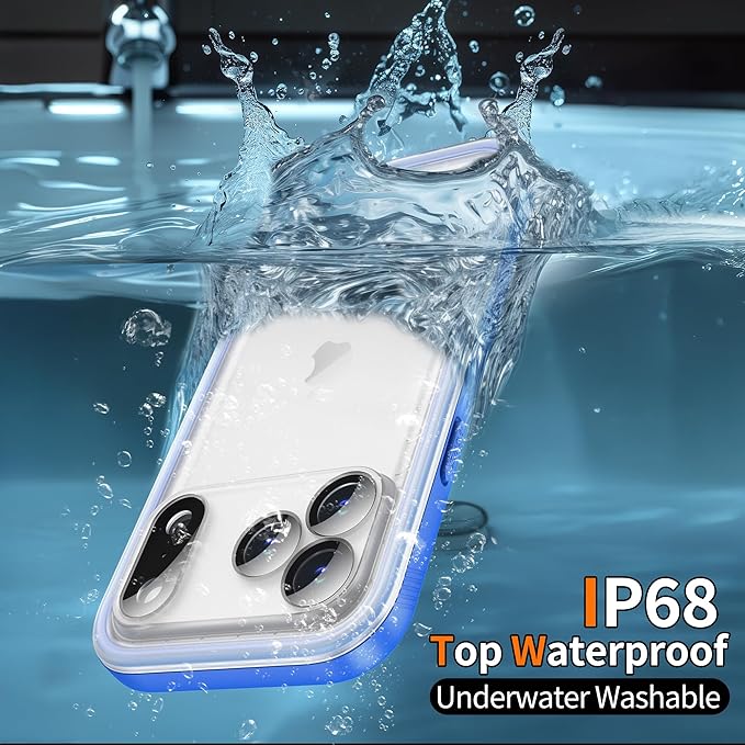 Cozycase TOP Military Protective IP68 Waterproof Case for iPhone 17 Pro Heavy Duty 360 Shockproof Full Body with Screen Camera Protector Double Dustproof Hard Tough 17Pro Front Back Cover