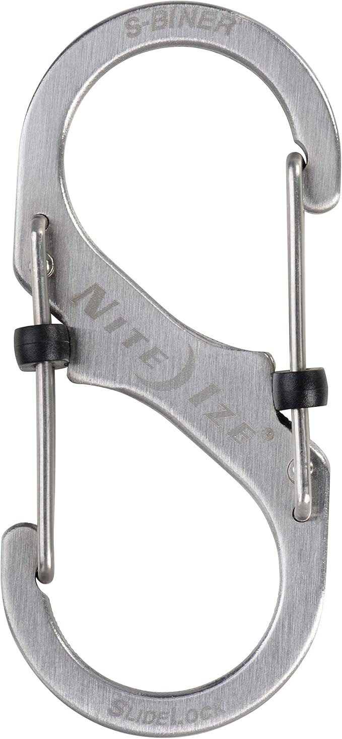 Nite Ize Size-3 S-Biner SlideLock Dual Carabiner, Locking Gates, Stainless Steel