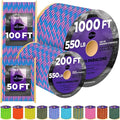 TECEUM Reflective Paracord Rope 1000 – 1000ft/200ft/100ft/50ft – 40+ Colors – Glow in The Dark – para Cord – Utility Rope for Survival, Hunting & Camping Gear – Nylon String, Camping Rope, Tent Cord