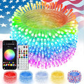 Smart Color Changing 4th of July Lights with Remote & App, 132FT 400LED Red White and Blue Twinkle Lights with Timer, RGB Patriotic Fairy String Light Waterproof Indoor Outdoor Independence Day Decor