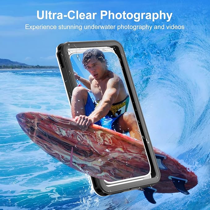 Beasyjoy Waterproof Phone Case, Underwater Phone Case for Snorkeling, Universal IPX8 Diving Outdoor Video Photo with Lanyard for iPhone 17/16/15/14 Pro Max, Samsung Galaxy S26/S25 Google Moto, Black