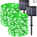 JMEXSUSS 2 Pack St Patricks Day Solar Lights, Each 33ft 100 LED Green Solar Lights Outdoor, Waterproof Fairy String Light for Outside Patio Garden Party Tree Christmas Decorations