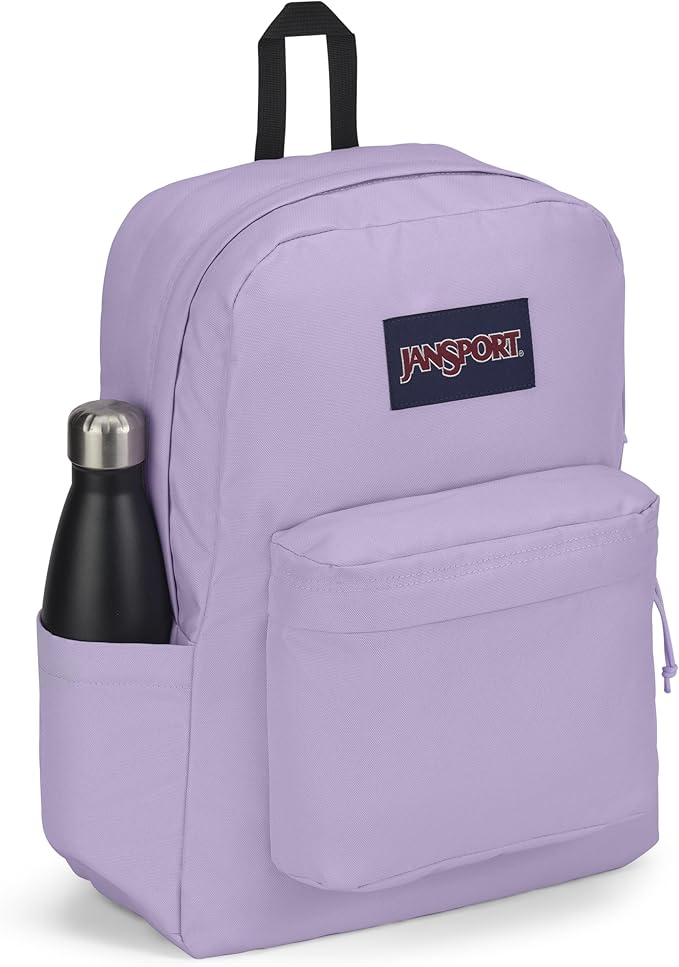 JanSport SuperBreak Plus Backpack with Padded 15-inch Laptop Sleeve and Integrated Bottle Pocket - Spacious and Durable Daypack for Work and Travel - Pastel Lilac