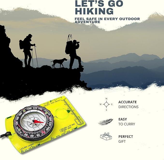 Trekker's Compass Crew Orienteering Compass, Pack of 2, Magnetic Navigation Set for Hiking, Camping, Backpacking, Scout Activities