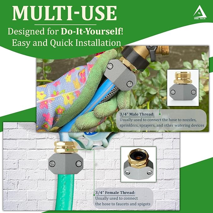 DBR Tech® Hose Repair Kit – Fix Leaks on 3/4 & 5/8 inch Garden Hoses, 4 Set