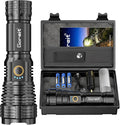 Flashlights LED High Lumens Rechargeable, Goreit 20,000 Lumens XHP70.2 Super Bright Flashlight, Flash Light Battery Powered, Powerful Handheld Flashlight with holster for Emergency Camping Hiking Gift