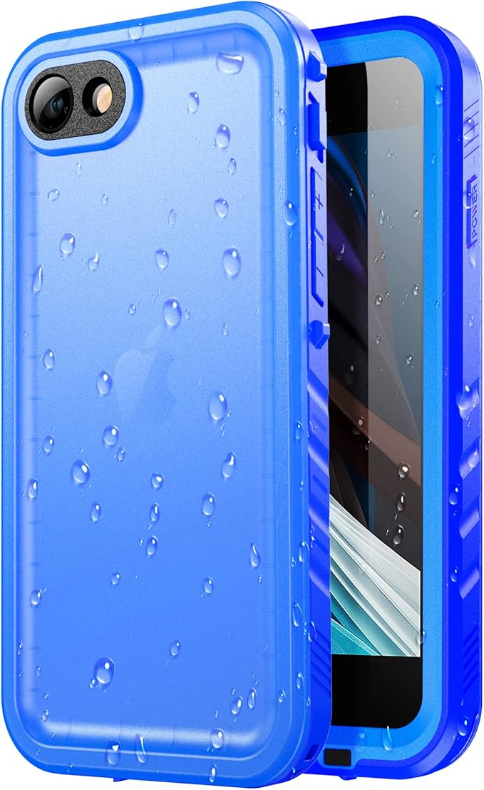 SPORTLINK Waterproof Case for iPhone SE 3rd 2022/iPhone SE 2nd 2020/iPhone 7/8 - Full Body Shockproof Dustproof Phone Screen Protector Rugged Waterproof Case for iPhone SE3/SE2/7/8 (Blue)
