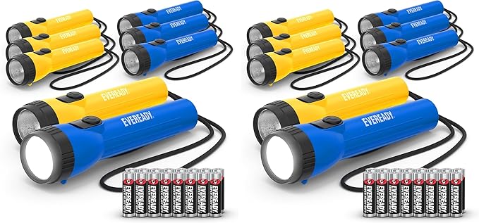 Eveready LED Flashlight (16-Pack) Bright Reliable Flashlights for General Purpose, Great for Camping, Car, Emergency Storm Power Outage Handheld Flashlight (Batteries Included)