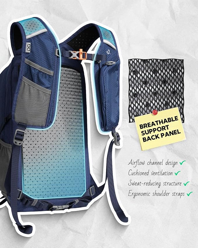 WATERFLY Small Lightweight Hiking Backpack: 20L Outdoor Daypack with Phone Pocket, Hydration Compatible, Breathable Backpanel, Multi-Compartment for Camping Trekking Travel Women Men