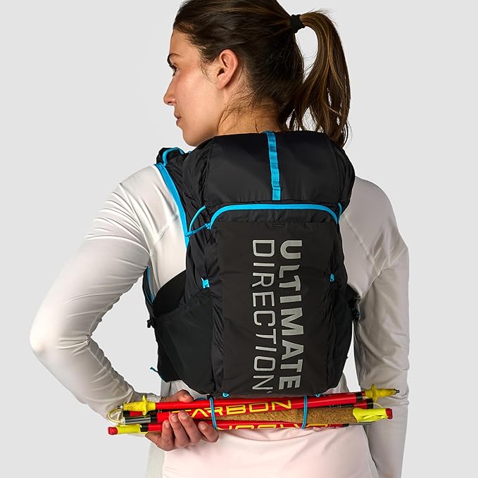 Ultimate Direction Adventure Vest | 17 Liter Capacity Hydration Pack for Running, Hiking & Fastpacking - Includes 2 Soft Flasks