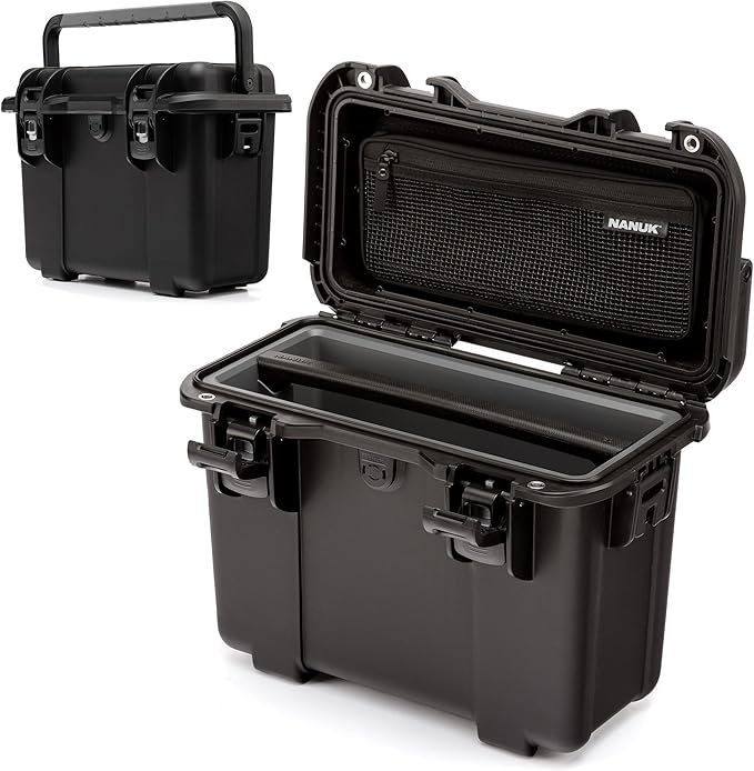 NANUK Trail 15 – 15.9L (4.2-Gallon) Waterproof Storage Box – Cargo Case with Modular Dividers for Camping, Fishing & Outdoor Storage - Dustproof and Impact Resistant (12.9” x 9.7” x 10.3”) – Black