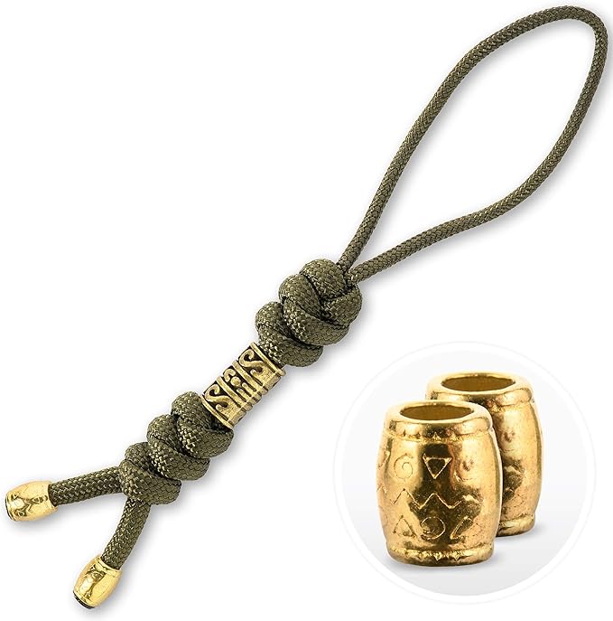 M-Tac Skull Knife Lanyard with Bead – Paracord Lanyard for Knives & EDC – Tactical Knife Fob Pull Cord – Durable Paracord