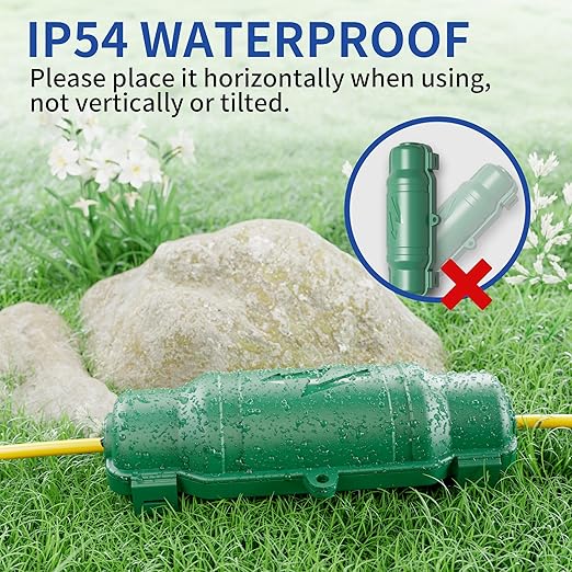 3 Pack Outdoor Extension Cord Safety Cover with Waterproof Seal IP54 Water-Resistant, Weatherproof Electrical Connection Box with 2 Latches, Plug, Socket, Holiday Decoration Light, Green