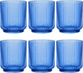 Abode Homewares Mesa 15 oz Durable Acrylic Double Old Fashioned Glasses, Shatter-Resistant and Dishwasher-Safe Outdoor/Indoor Drinkware, Ideal for Scotch, Bourbon, Cocktails - Cobalt Blue - Set of 6