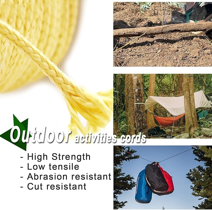 9KM DWLIFE Braided Kevlar Cord, 100lb~2000lb, High Tensile Strength, Abrasion, Flame Retardant, Kite String, Fishing Line, Model Rocket Shock, Tactical Survival Paracord