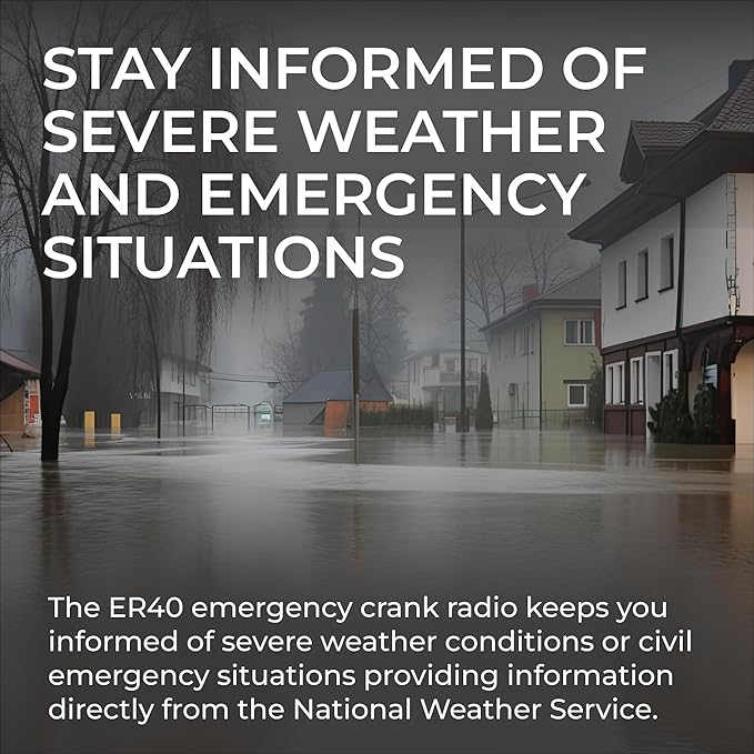 Midland ER40 Emergency Crank Weather Alert Radio w/Flashlight