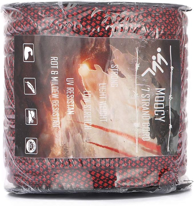 7 Strand Core 550lb Paracord Parachute Cord Lanyard Mil Spec Type III - 4mm 165 Feet Spool of Paracord String Braided Accessories