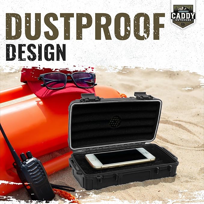 Waterproof Storage Case 1.2 L Capacity – Heavy-Duty Gear Box with Foam, Carabiner & Lanyard – Crushproof, Airtight Outdoor Container for Camping, Hiking, Fishing
