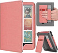 TNP Stand Case with Strap for Kindle Paperwhite 12th Gen 2024 / Kindle Colorsoft Signature Edition - 7" PU Leather Protective Folio Cover with Auto Wake/Sleep & Card Slot, Pink