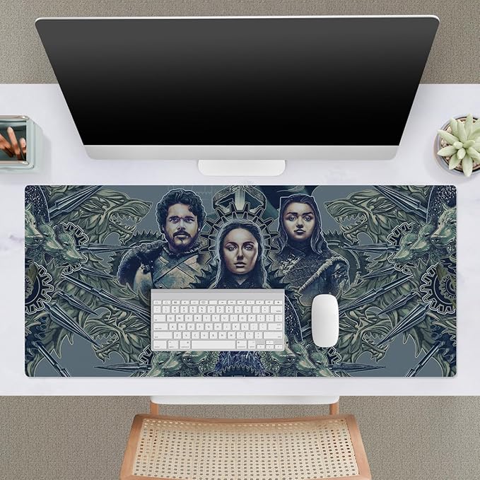 Head Case Designs Officially Licensed HBO Game of Thrones Robb, Sansa, Arya Graphic Art 37.4 x 15.75 x 0.16 inches (900 x 400 mm) - XL Gaming Office Desk PC Keyboard Mouse Mat Pad