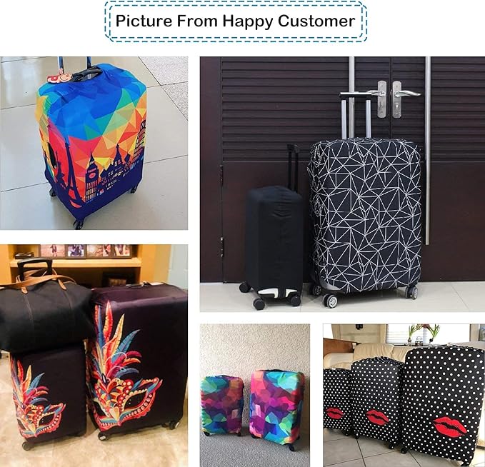 Explore Land Travel Luggage Cover Suitcase Protector Fits 18-22 Inch Case (Carnival, S)