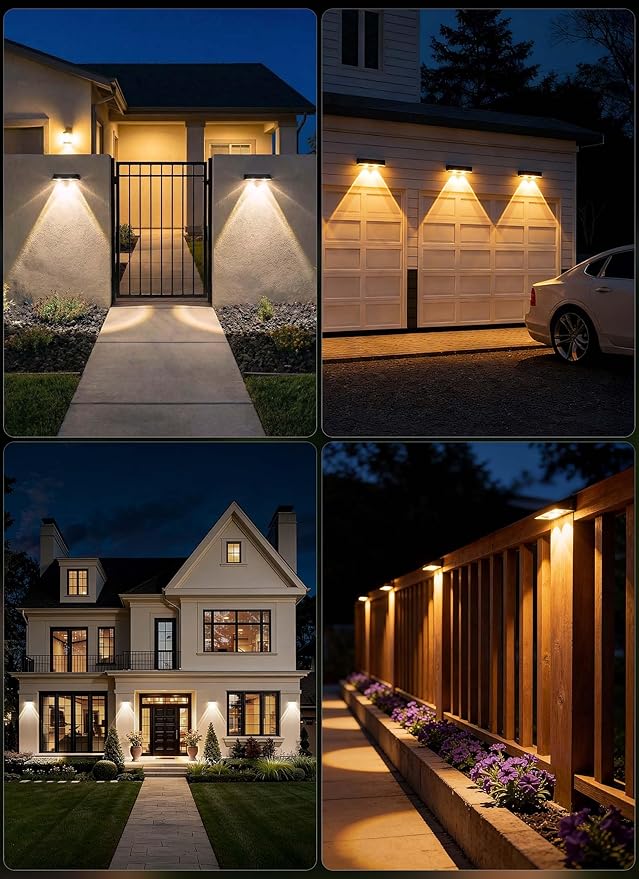 Brightown 12 Pack Solar Lights Outdoor Waterproof, Color Changing Solar Fence Deck Step Flood Lights, Warm White & RGBCW 11 Color, IP65 Waterproof Garden Lights for Outside Backyard Yard Step Patio