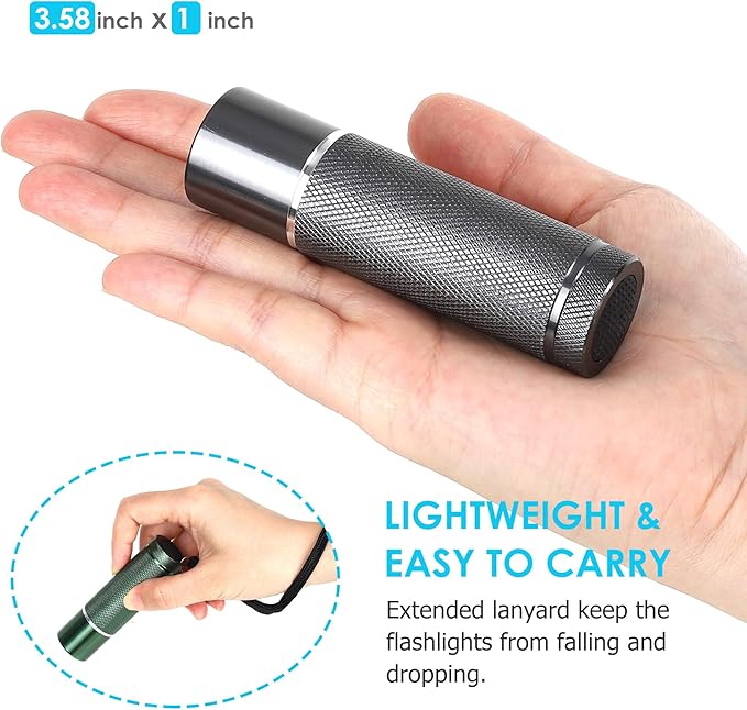 FASTPRO 12-Pack Flashlights Set, Aluminum LED Flashlights with AAA Batteries Included & Pre-Installed, Super Bright 100 Lumen Flashlight for Party Favors, Holiday Gifts, Camping, Hurricane Supplies