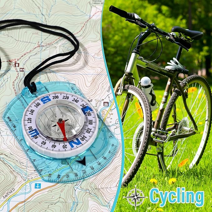 20 Pcs Acrylic Orienteering Compass Hiking Backpacking Survival Reliable Compass Advanced Scout Compasses Outdoor Gear for Map Reading Navigation Camping Survival Exploring