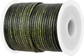 GENIQUE Real/Genuine Round Leather String Cord for Necklace, Bracelets, Jewelry, Kumihimo Braiding, DIY Projects (20 Metres) (2mm, Green Distressed)