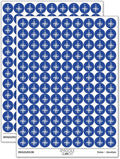 Compass Rose Nautical Star Navigation Map 200+ Round Stickers - Gloss Finish - 0.50" Size - Dark Blue
