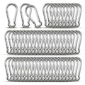 Small Carabiner Clip Hooks, 52pcs 2.36 inch Carabiners Heavy Duty, Galvanized Iron Spring Snap Hook Fits Camping Hiking, Metal Clips for Keychain Keys Rings