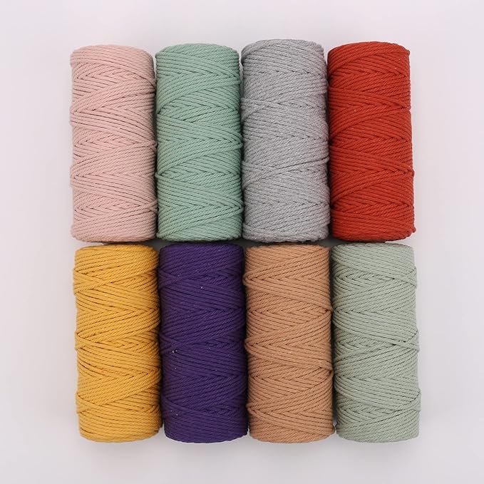 Yellowish Brown Macrame Cord 3mm x 109Yards,Colored Cotton Rope Craft Cord Colorful Cotton Cord Twine for Wall Hanging Plant Hangers Crafts Knitting Decorative Projects